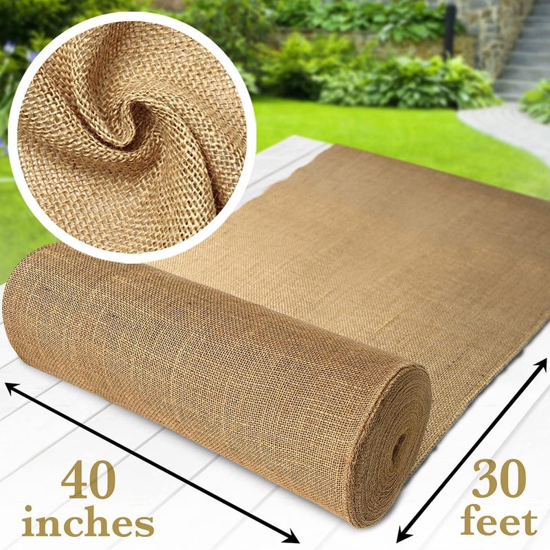 Burloptuous 40" x30 Feet Gardening Burlap Roll - Multipurpose Natural Burlap Fabric, High Density Jute Fiber Material for Decorations, Center Pieces for Home, Rustic Party Décor - Image 2